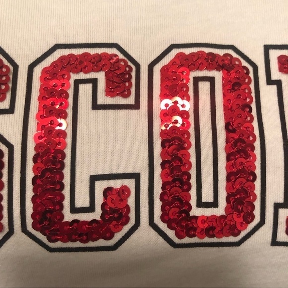 Pink VS Collegiate Collection WISCONSIN BADGERS White Crew Neck Tee Sz. M BLING - Picture 5 of 8